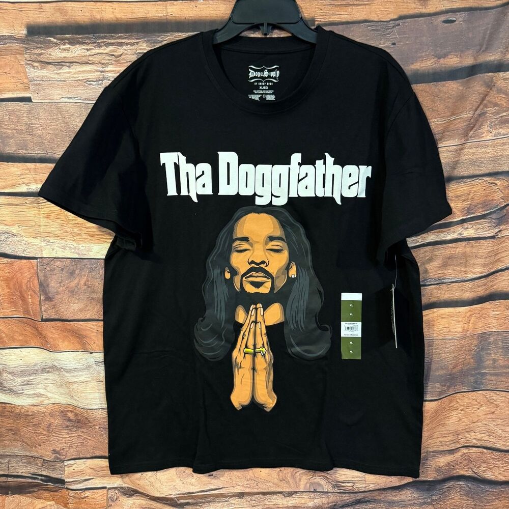 Dogg Supply T-Shirt Men's Black XL Tha Doggfather Snoop Dogg Cotton Blend Tee